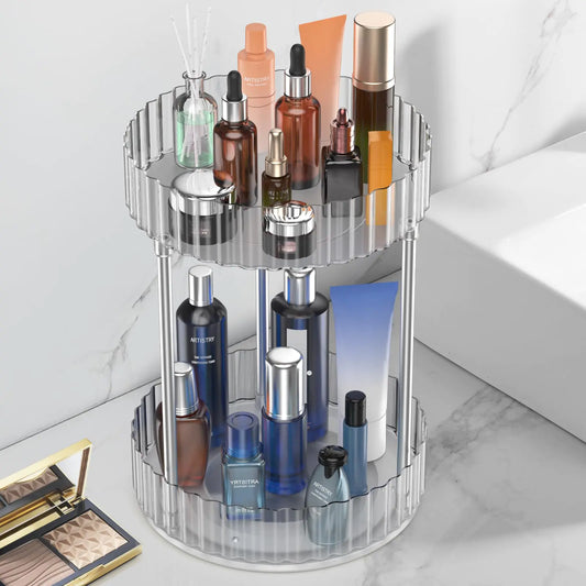 Clear 360° Rotating Makeup and Skincare Organizer