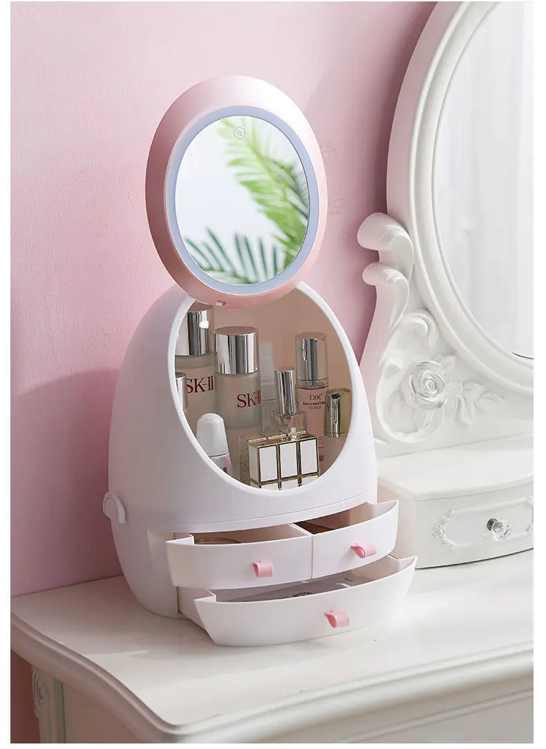 LED-Lit Vanity Makeup Organizer