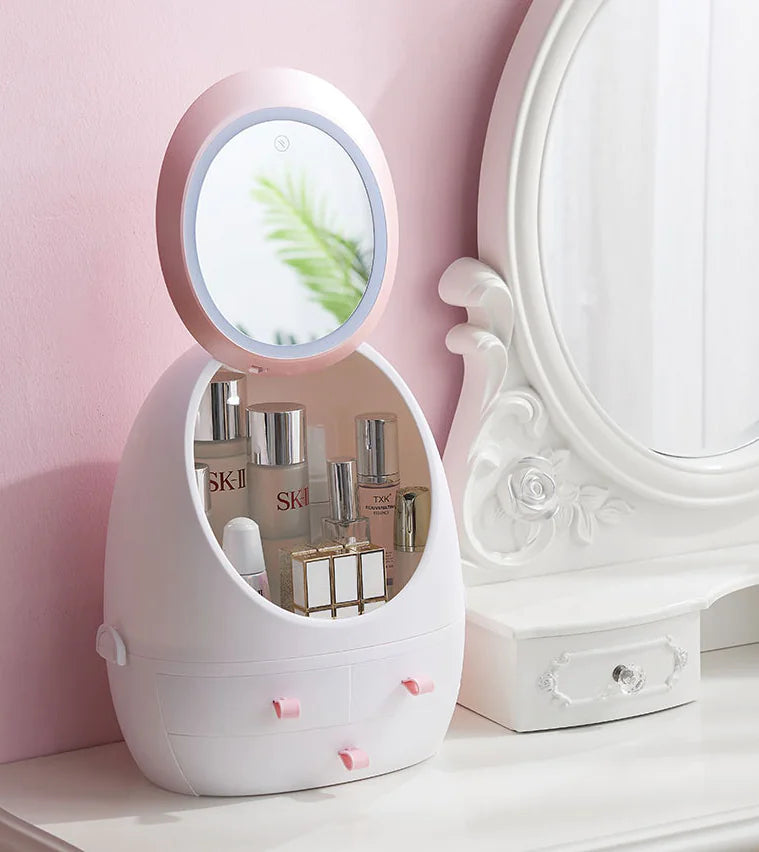 LED-Lit Vanity Makeup Organizer