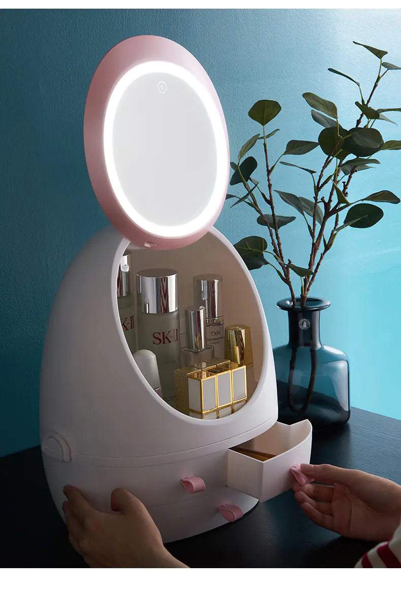 LED-Lit Vanity Makeup Organizer